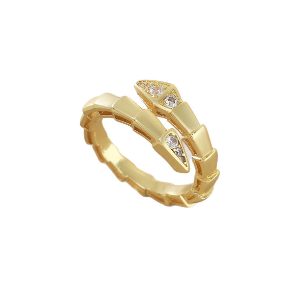 Wholesale Copper Snake Bone Shaped Ring Electroplated Animal Zodiac Style For Unisex