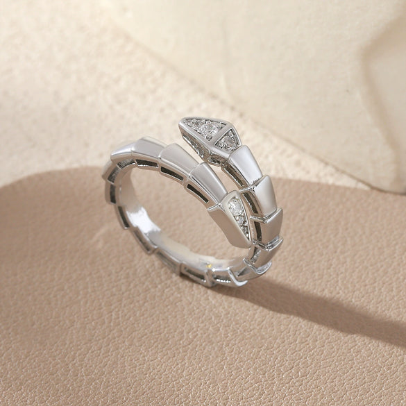 Wholesale Copper Snake Bone Shaped Ring Electroplated Animal Zodiac Style For Unisex