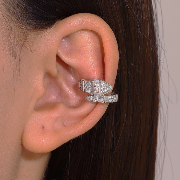 Wholesale Copper Snake Ear Clip Electroplated Animal Zodiac Punk Retro Style For Women