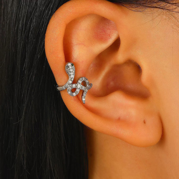 Wholesale Copper Snake Ear Clip Electroplated Animal Zodiac Punk Retro Style For Women