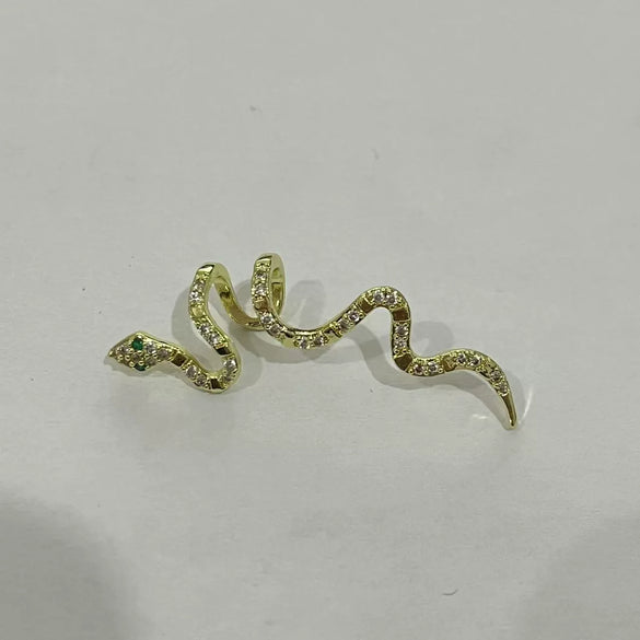 Wholesale Copper Snake Ear Clip Electroplated Animal Zodiac Punk Retro Style For Women