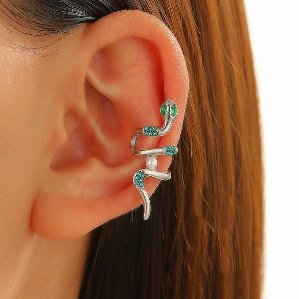 Wholesale Copper Snake Ear Clip Electroplated Animal Zodiac Punk Retro Style For Women