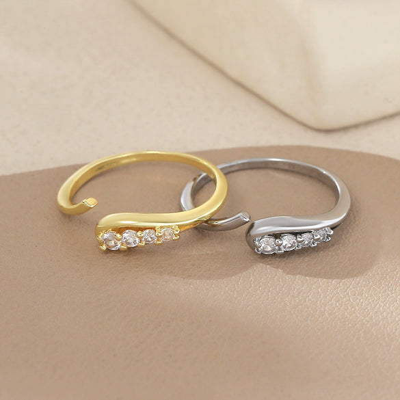 Wholesale Copper Snakeshaped Geometric Animal Zodiac Electroplated Versatile Ring