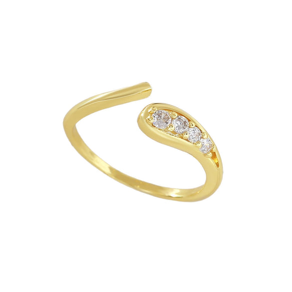 Wholesale Copper Snakeshaped Geometric Animal Zodiac Electroplated Versatile Ring