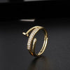Wholesale Copper Snakeshaped Open Ring With Zircon Electroplated Retro Style