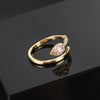 Wholesale Copper Snakeshaped Open Ring With Zircon Electroplated Retro Style