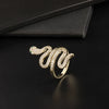 Wholesale Copper Snakeshaped Open Ring With Zircon Electroplated Retro Style