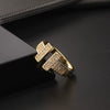 Wholesale Copper Snakeshaped Open Ring With Zircon Electroplated Retro Style