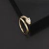 Wholesale Copper Snakeshaped Open Ring With Zircon Electroplated Retro Style