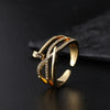 Wholesale Copper Snakeshaped Open Ring With Zircon Electroplated Retro Style