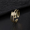 Wholesale Copper Snakeshaped Open Ring With Zircon Electroplated Retro Style