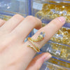 Wholesale Copper Snakeshaped Open Ring With Zircon Electroplated Retro Style