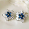 Wholesale Copper Snowflake And Flower Zircon Earrings For Women