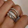 Wholesale Copper Stacked Simple Plain Women's Ring Set Inlaid With Zircon Geometric Minimalist Jewelry