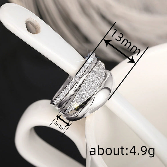 Wholesale Copper Stacked Simple Plain Women's Ring Set Inlaid With Zircon Geometric Minimalist Jewelry