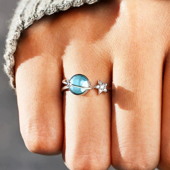 Wholesale Copper Star Constellation Design Ring For Women Jewelry With Zirconia