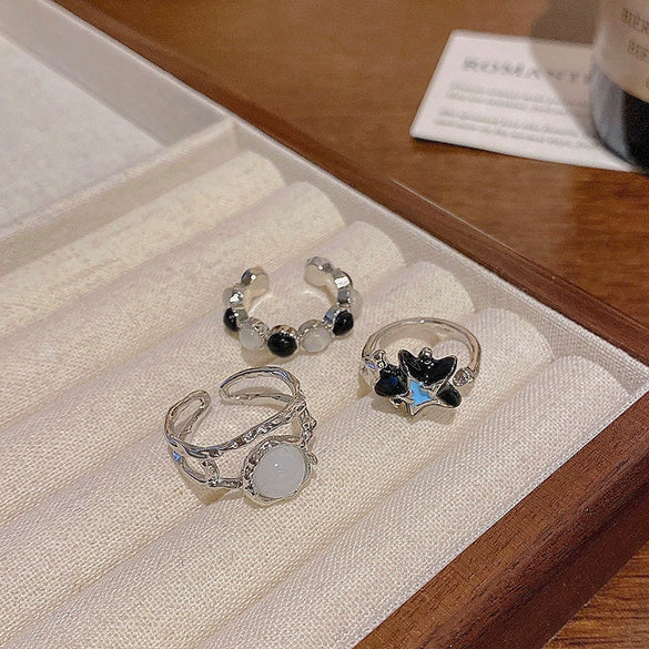 Wholesale Copper Star Open Ring For Women With Electroplating Design