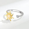 Wholesale Copper Sunflower Rotating Opening Adjustable Folding Finger Ring With Electroplating Treatment