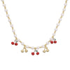 Wholesale Copper Sweet Fruitstyle Pendant Necklace With Dripping Oil Treatment And Pearl Chain