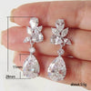 Wholesale Copper Sweet Pear Shaped Water Drop Zircon Earrings For Bridal Light Luxury Style
