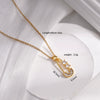 Wholesale Copper Titanium Steel Ochain Necklace For Women With Microinlaid Zircon Paper Clip Pendant Light Luxury Geometric Electroplated Style
