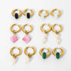 Wholesale Copper Turquoise Irregular Baroque Pearl Stone Element Pendant Earrings Electroplated