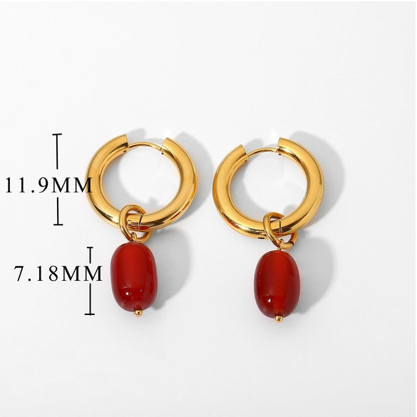Wholesale Copper Turquoise Irregular Baroque Pearl Stone Element Pendant Earrings Electroplated