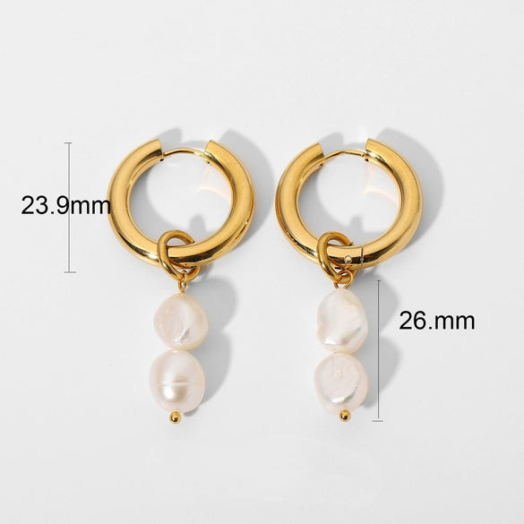 Wholesale Copper Turquoise Irregular Baroque Pearl Stone Element Pendant Earrings Electroplated