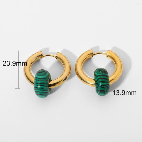 Wholesale Copper Turquoise Irregular Baroque Pearl Stone Element Pendant Earrings Electroplated