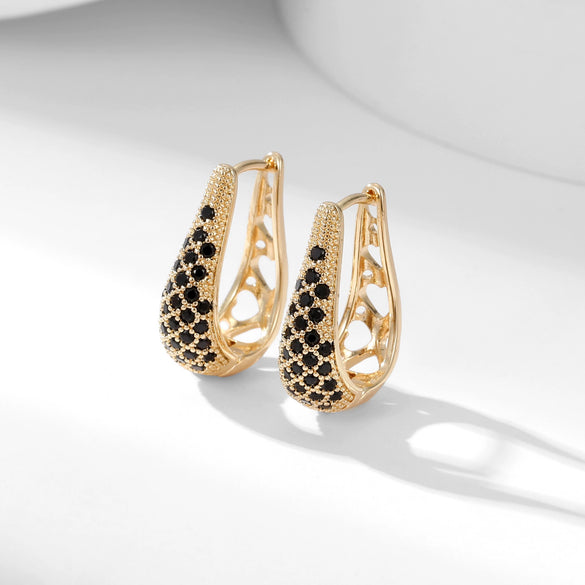 Wholesale Copper U Shaped Diamond Set Elegant Retro Fashion Earrings
