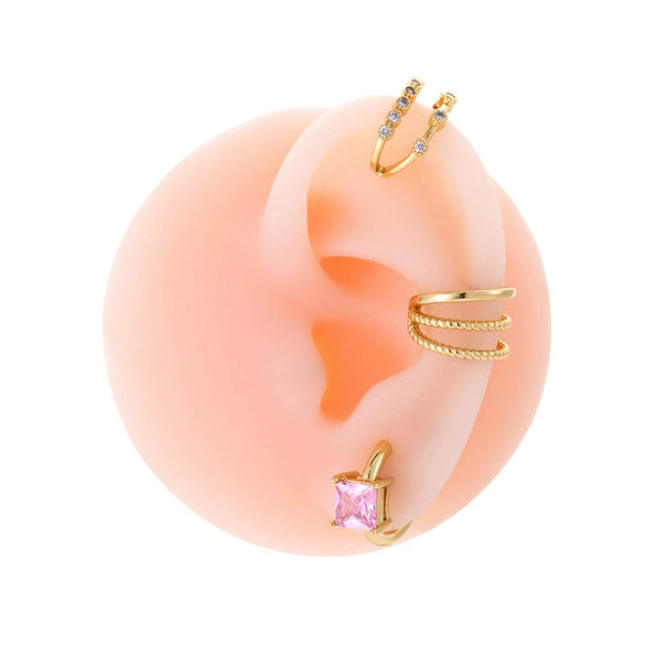 Wholesale Copper Ushape Geometric Cartilage Ear Clip Electroplated For Women