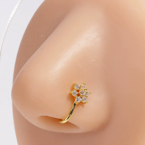 Wholesale Copper Ushaped Electroplated Nonperforated Nose Clip Puncture Jewelry For Women
