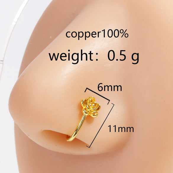 Wholesale Copper Ushaped Electroplated Nonperforated Nose Clip Puncture Jewelry For Women