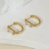 Wholesale Copper Ushaped Geometric Horseshoe Buckle Earrings With Microinlay Style For Women