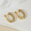 Wholesale Copper Ushaped Geometric Horseshoe Buckle Earrings With Microinlay Style For Women