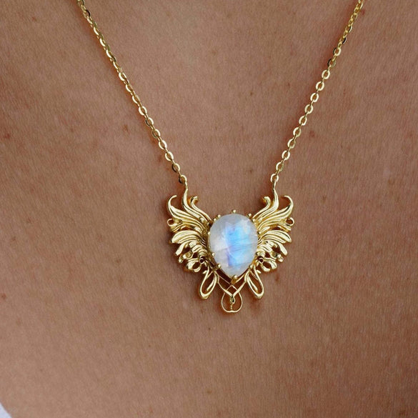 Wholesale Copper Ushaped Horseshoe Zircon Opal Retro Geometric Electroplated Necklace