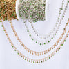 Wholesale Copper Water Drop Pendant Chain With Rhinestones And Butterfly Pattern Electroplated For Diy Necklace And Bracelet