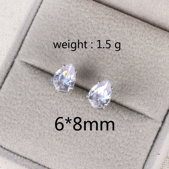 Wholesale Copper Water Drops Zircon Earrings With Cartoon Characters Geometric Letters Numbers Text Diamond Design For Women Light Luxury Retro Style