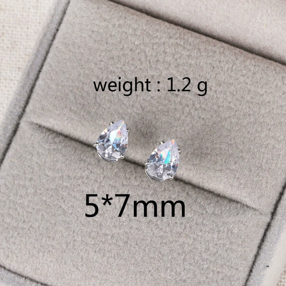 Wholesale Copper Water Drops Zircon Earrings With Cartoon Characters Geometric Letters Numbers Text Diamond Design For Women Light Luxury Retro Style