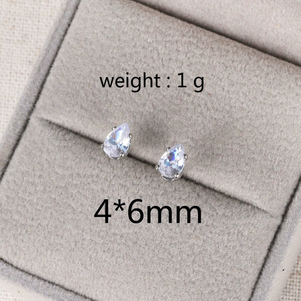 Wholesale Copper Water Drops Zircon Earrings With Cartoon Characters Geometric Letters Numbers Text Diamond Design For Women Light Luxury Retro Style