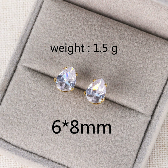 Wholesale Copper Water Drops Zircon Earrings With Cartoon Characters Geometric Letters Numbers Text Diamond Design For Women Light Luxury Retro Style