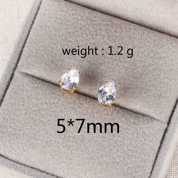 Wholesale Copper Water Drops Zircon Earrings With Cartoon Characters Geometric Letters Numbers Text Diamond Design For Women Light Luxury Retro Style