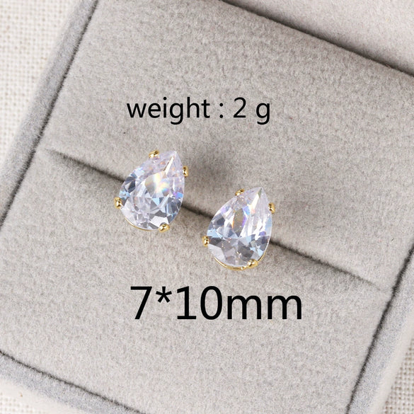 Wholesale Copper Water Drops Zircon Earrings With Cartoon Characters Geometric Letters Numbers Text Diamond Design For Women Light Luxury Retro Style