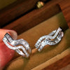 Wholesale Copper Wave Twist Hollow Design Electroplated Women's Earrings