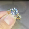 Wholesale Copper Wedding Band Ring Light Luxury Geometric Style Inlaid Zircon For Women And Men