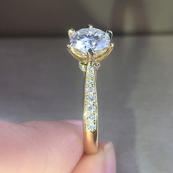 Wholesale Copper Wedding Band Ring Light Luxury Geometric Style Inlaid Zircon For Women And Men