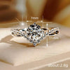 Wholesale Copper Women's Couple Ring With Inlaid Zircon Princess Style Geometric Pattern Four Claw Setting