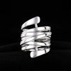 Wholesale Copper Women's Fashion Exaggerated Multilayer Winding Ring With Geometric Lines And Electroplating Treatment