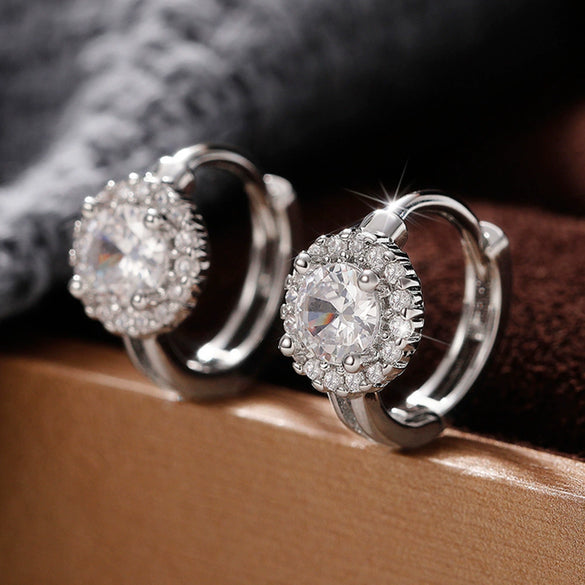 Wholesale Copper Women's Fashion Jewelry Geometric Microinlaid Zircon Earrings