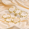 Wholesale Copper Women's Fashion U Shaped Electroplated Zircon Open Bracelet